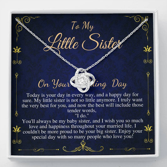 Sister Wedding Necklace from Sister Wedding Day Gift for Bride from Sister, Rehearsal Dinner Gift from Sister On Wedding Day,Love Knot #0539