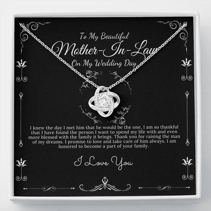 Future Mother in Law Necklace, To My Mother in Law on My Wedding Day, Mother in Law Gift From Bride, Gift For Mother-in-Law, Love Knot #0060