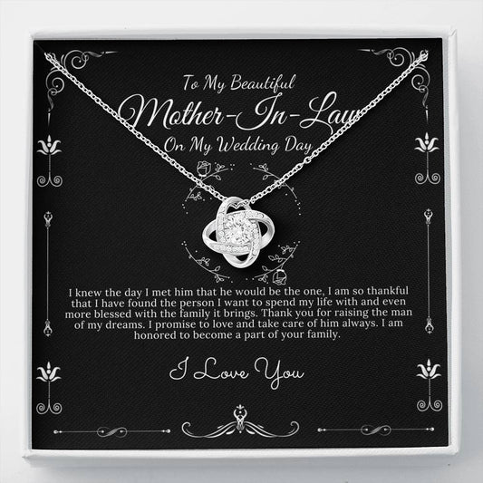 Future Mother in Law Necklace, To My Mother in Law on My Wedding Day, Mother in Law Gift From Bride, Gift For Mother-in-Law, Love Knot #0060