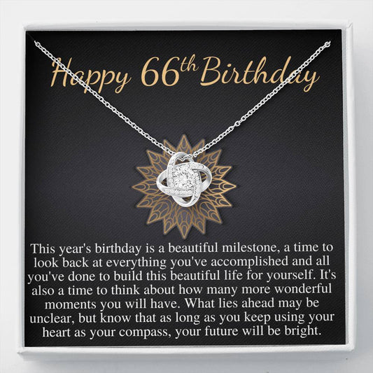 66th Birthday For Her Gift, 66th Birthday Gift For Mom, Sixty Sixth Birthday Gift For Grandma, 66th Birthday Gift For Friend Love Knot #0687