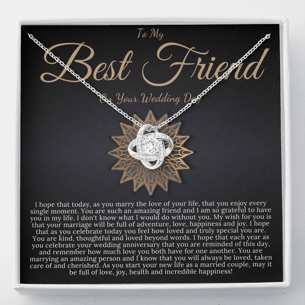 Love Knot, Best Friend Wedding Day Gift, Best Friend of the Bride Necklace, Best Friend to Bride Gift, Bride Jewelry Gift From Friend #0173