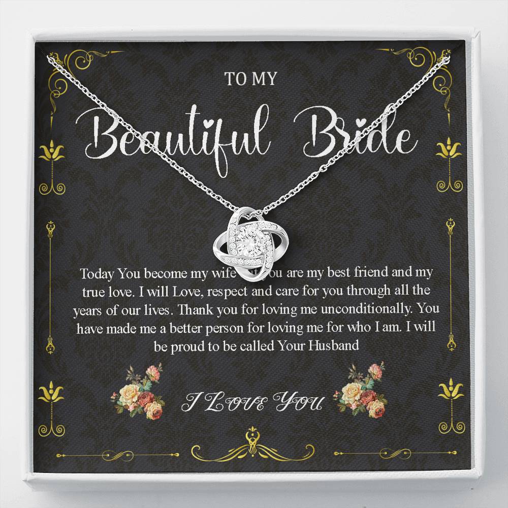 Love Knot Necklace, Wedding Day Gift For Bride From Groom, To My Bride Gift From Groom, From Groom To Future Wife Gift On Wedding Day #0038