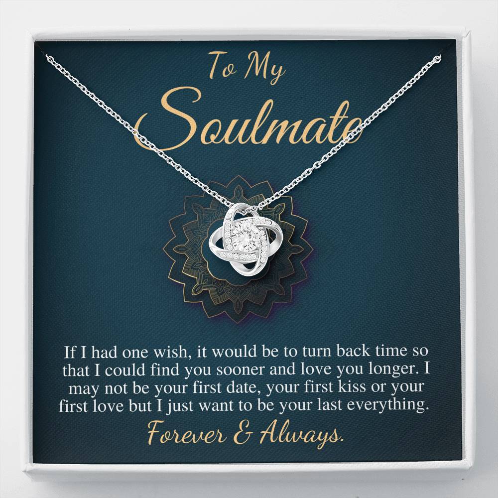 To My Soulmate Necklace, Soulmate Christmas Gift, Soulmate Jewelry, Jewelry Gift For Her, Gift For Soulmate,Anniversary Gift,Love Knot #0626