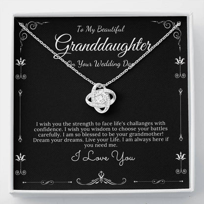 Love Knot, Granddaughter Wedding Day Necklace Gift From Grandma, Bride Gift from Grandmother, Gift For My Granddaughter On Her Wedding #0069