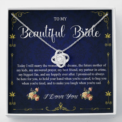 Love Knot Necklace, To My Bride Gift From Groom, Wedding Day Gift For Bride From Groom, From Groom To Future Wife Gift On Wedding Day #0037