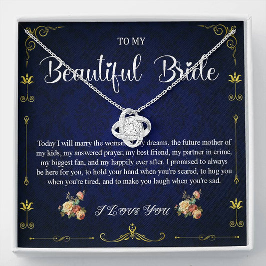 Love Knot Necklace, To My Bride Gift From Groom, Wedding Day Gift For Bride From Groom, From Groom To Future Wife Gift On Wedding Day #0037