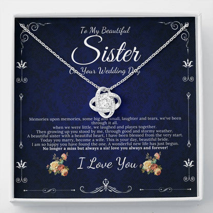 Love Knot, Sister Wedding Day Gift, To Bride From Sister Necklace, Sister To Bride Gift Bride Jewelry Gift From Sister, Sister Wedding #0089