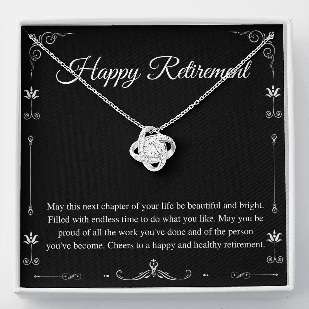 Love Knot Necklace, Retirement Gifts For Women, Retirement Necklace For Colleagues, Leave Job, Jewelry From Coworkers, Retirement Party,