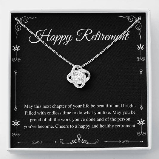 Love Knot Necklace, Retirement Gifts For Women, Retirement Necklace For Colleagues, Leave Job, Jewelry From Coworkers, Retirement Party,