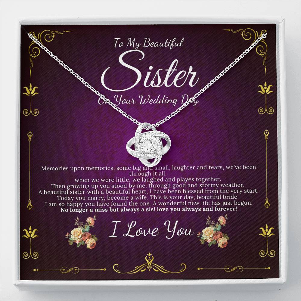 Love Knot, Sister Wedding Gift from Sister Wedding Day Gift for Bride from Sister, Rehearsal Dinner Gift from Brother to Sister #0087