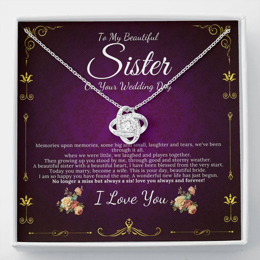 Love Knot, Sister Wedding Gift from Sister Wedding Day Gift for Bride from Sister, Rehearsal Dinner Gift from Brother to Sister #0087