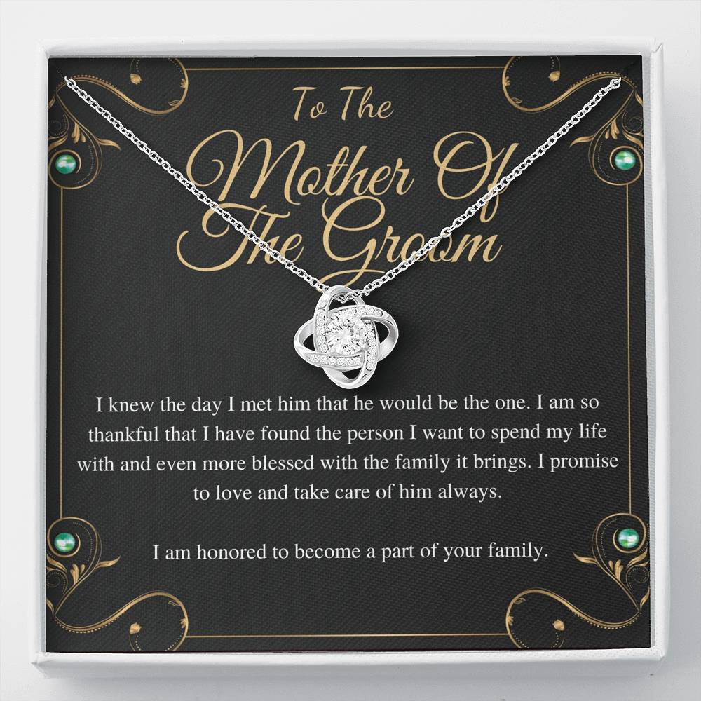 Love Knot, Mother of the Groom Gift from Bride, Mother-In-Law Gift, Jewelry Gift for Mother of the Groom, Mother of the groom necklace #0126