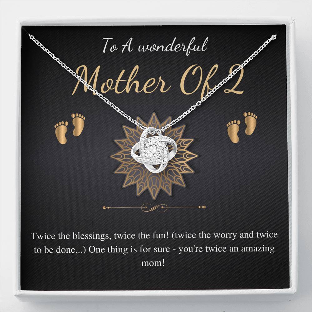 Second Time Mom Gift Birthstone Necklace for Mom Gift for Birth of 2nd Child, Baby Number 2 gift, Second Child, Twin Mama Twin Baby Gift