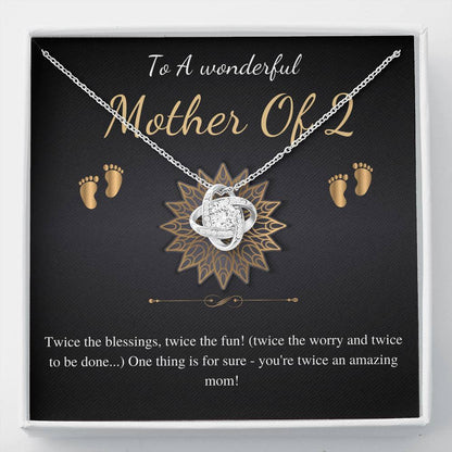 Second Time Mom Gift Birthstone Necklace for Mom Gift for Birth of 2nd Child, Baby Number 2 gift, Second Child, Twin Mama Twin Baby Gift