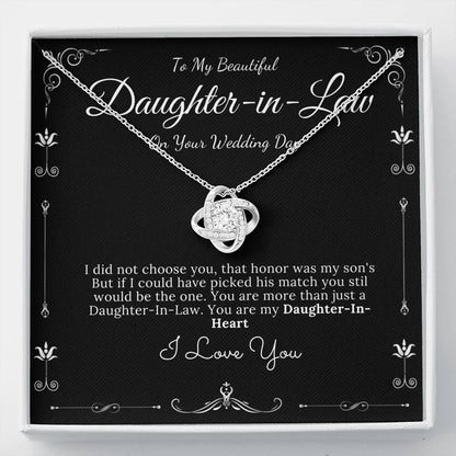 Love Knot, Daughter-In-Law Gift Necklace, Wedding Jewelry For Bride, Jewelry From Mother-In Law, Gift For Bride To My Daughter In Law #0071