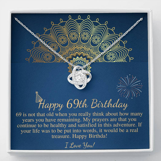 69th Birthday Gift For Her, Happy 69th Birthday Necklace With Message Card, Gift For 69th Birthday,69 Year Old Birthday Necklace Woman #0676