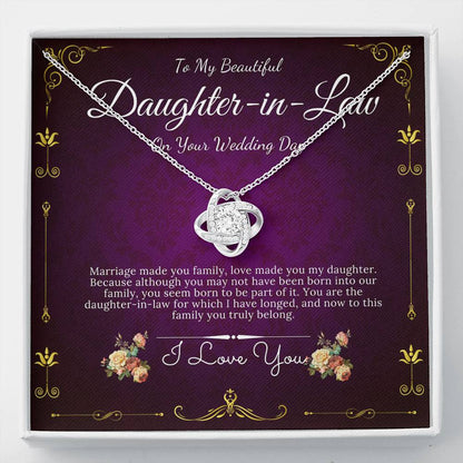 Love Knot, Daughter In Law Gift Necklace, Wedding Jewelry For Bride, Jewelry From Mother-In Law, Gift For Bride To Daughter In Law #0073