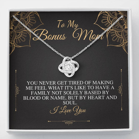 Unbiological Mom Gift, Stepmom Gift Necklace, Other Mother, Bonus Mom, Second Mom, Foster Mom, Mother in Law, Birthday Gift, Love Knot #0465