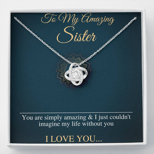 Birthday Gift For Sister, To My Sister Necklace, Christmas Gift For Sister, Little Sister, Big Sister, Present For Sister, Love Knot #0549
