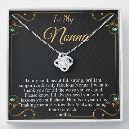 Nonna Necklace Gift Mothers Day Gift for Nonna from Grandkid Nonna Gift for Grandmother Birthday Gift Grandmother Necklace ,Love Knot #0493
