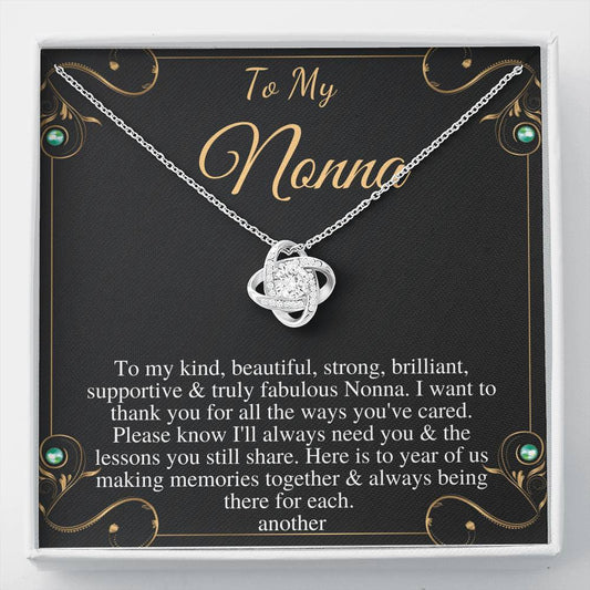 Nonna Necklace Gift Mothers Day Gift for Nonna from Grandkid Nonna Gift for Grandmother Birthday Gift Grandmother Necklace ,Love Knot #0493