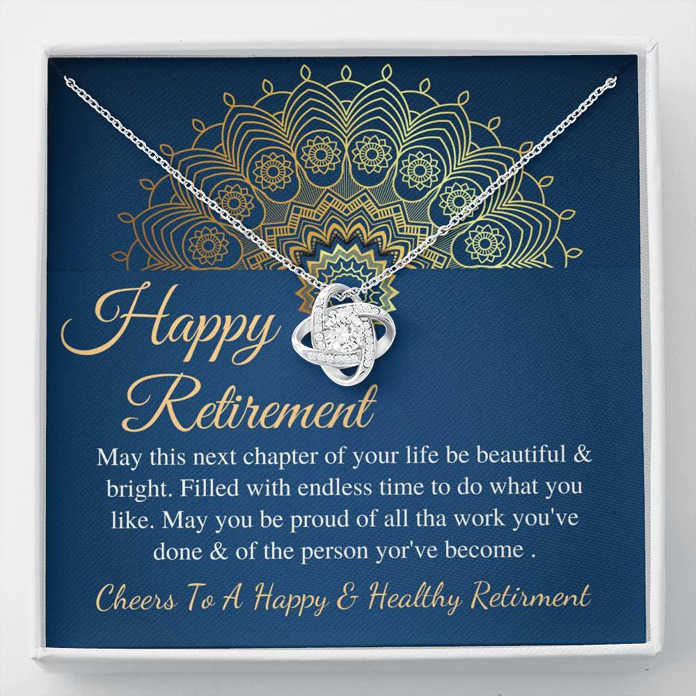 Love Knot, Retirement Gifts For Women Necklace Teacher Retirement Gift Colleague Retirement Necklace For Coworker Retirement Gift For Navy,