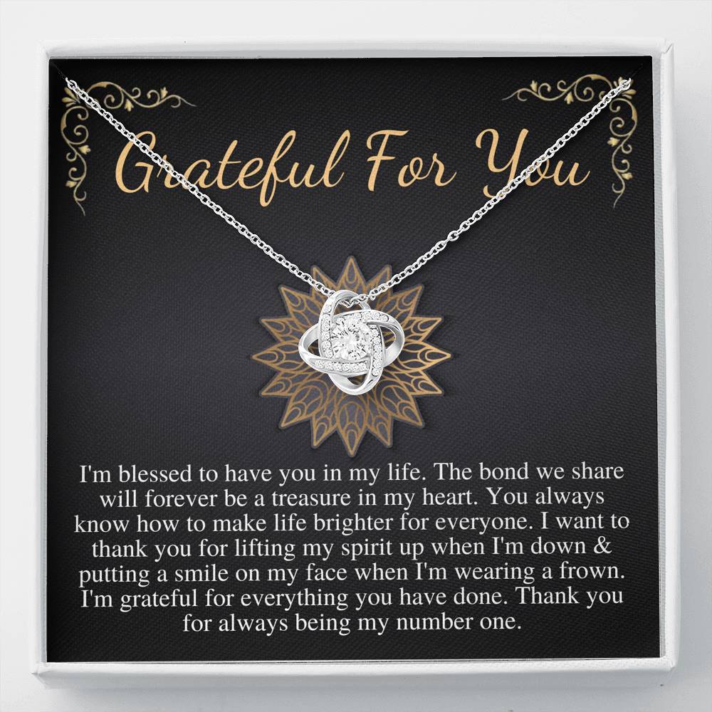 Appreciation Gift for friend, Thank you gift, Best friend gift, Gratitude Gift, Best friend Birthday necklace,Christmas Gift,Love knot #0571