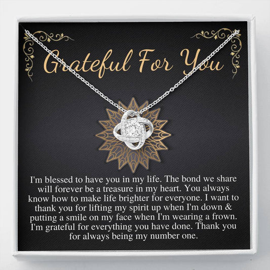 Appreciation Gift for friend, Thank you gift, Best friend gift, Gratitude Gift, Best friend Birthday necklace,Christmas Gift,Love knot #0571