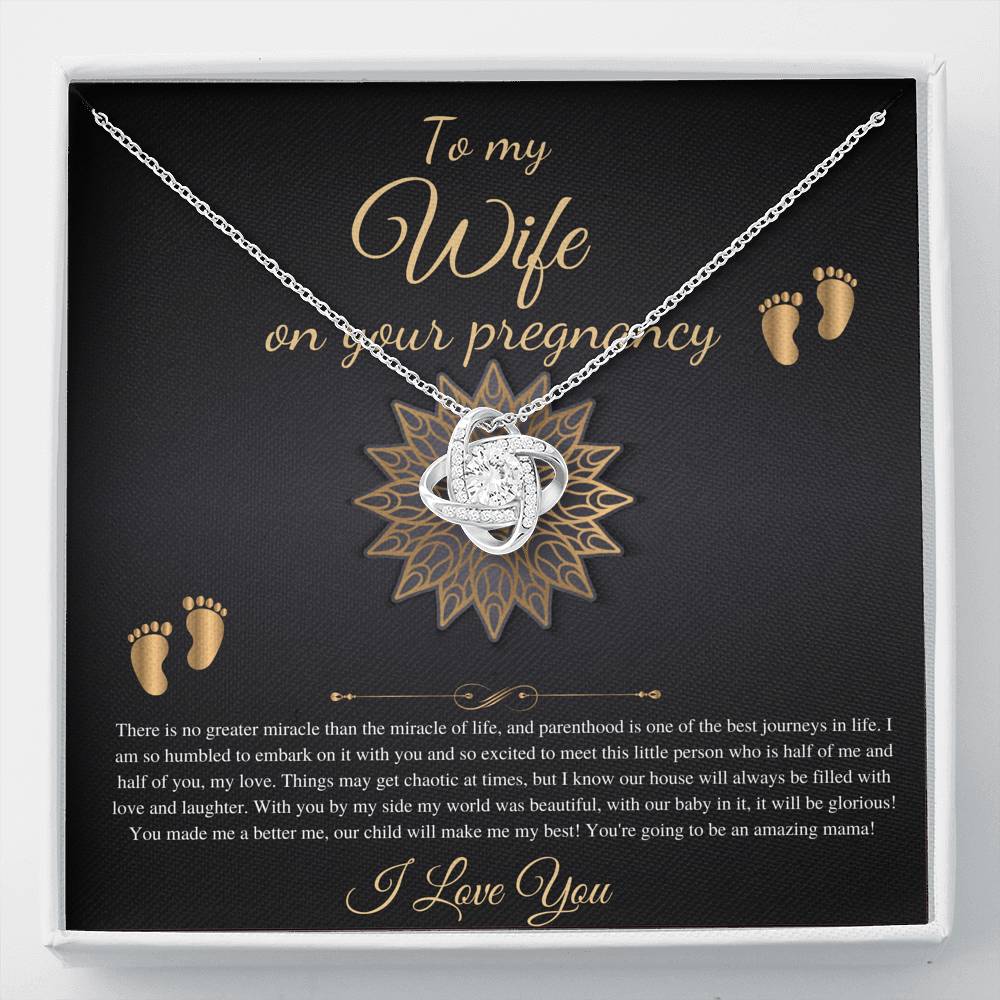 Gift From wife First Time wife , Pregnancy Reveal Gift For Soon To Be wife Necklace, New wife Gift, Love Knot #0205