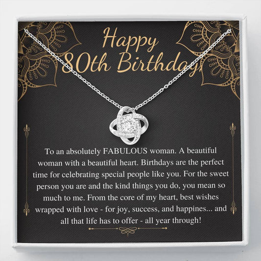80th Birthday Gift For Mother, 80th Birthday Gift For Her, eightieth Birthday Gift For Women Friend, 80th Birthday Friend, Love Knot #0718