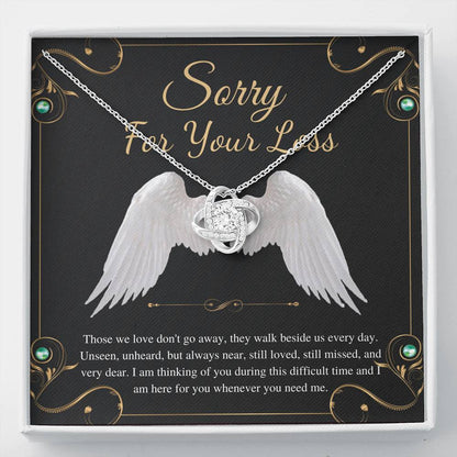 Remembrance Necklace For Loss Of Loved One, Sympathy Gift, In Loving Memory Gift, Sorry For Your Loss, Bereavement Necklace, Love Knot #0273