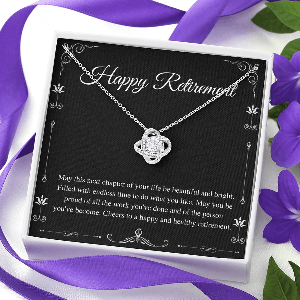 Love Knot Necklace, Retirement Gifts For Women, Retirement Necklace For Colleagues, Leave Job, Jewelry From Coworkers, Retirement Party,