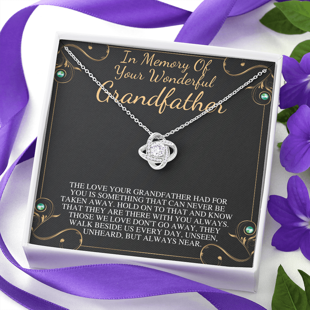 Loss of Grandfather Gift Grief Gift Grandpa Remembrance Necklace Sympathy Grandfather Memorial Gift Pass Away Grandfather, Love Knot #0300