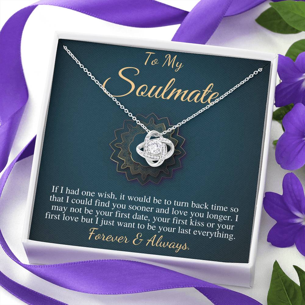To My Soulmate Necklace, Soulmate Christmas Gift, Soulmate Jewelry, Jewelry Gift For Her, Gift For Soulmate,Anniversary Gift,Love Knot #0626