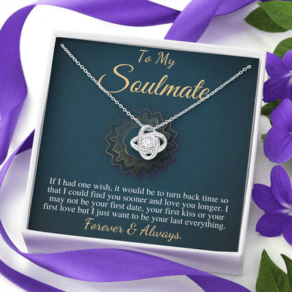 To My Soulmate Necklace, Soulmate Christmas Gift, Soulmate Jewelry, Jewelry Gift For Her, Gift For Soulmate,Anniversary Gift,Love Knot #0626