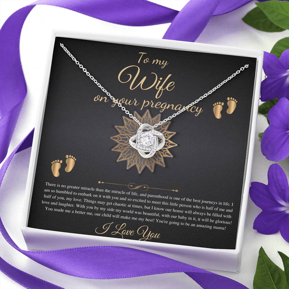 Gift From wife First Time wife , Pregnancy Reveal Gift For Soon To Be wife Necklace, New wife Gift, Love Knot #0205