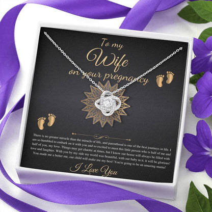 Gift From wife First Time wife , Pregnancy Reveal Gift For Soon To Be wife Necklace, New wife Gift, Love Knot #0205