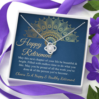 Love Knot, Retirement Gifts For Women Necklace Teacher Retirement Gift Colleague Retirement Necklace For Coworker Retirement Gift For Navy,