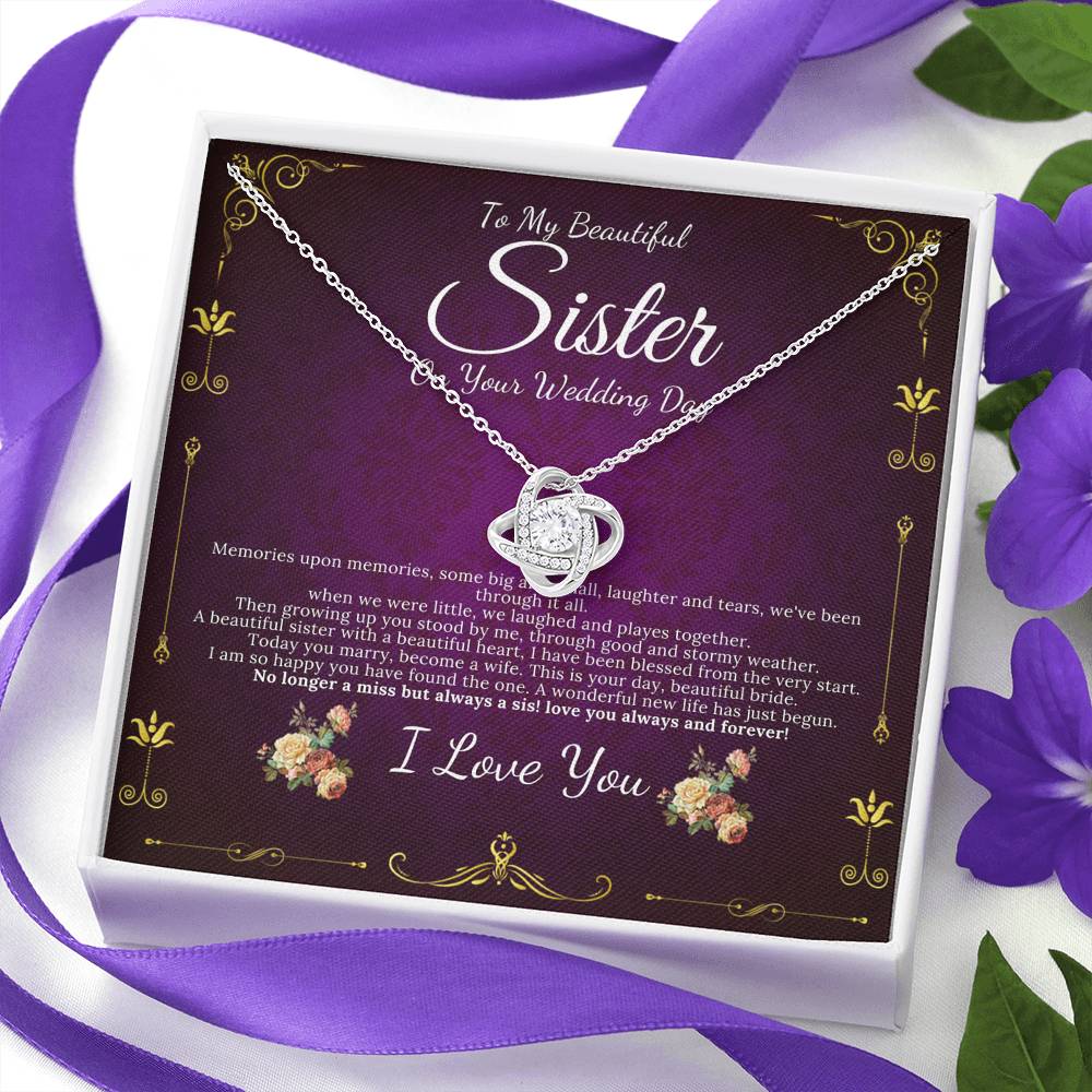 Love Knot, Sister Wedding Gift from Sister Wedding Day Gift for Bride from Sister, Rehearsal Dinner Gift from Brother to Sister #0087