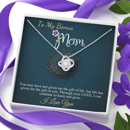Stepmom Birthday Gift, Mother in Law, Unbiological Mom Gift Necklace, Other Mother, Bonus Mom, Second Mom, Foster Mom, Love Knot #0471