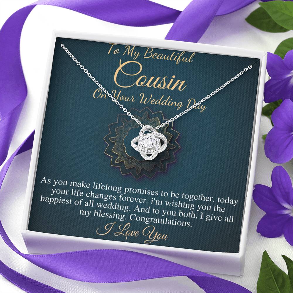 Bride Gift From Cousin Necklace Gift For Cousin Wedding Day Bride necklace Gift For Cousin Wedding Gift For My Cousin, Love Knot #0103