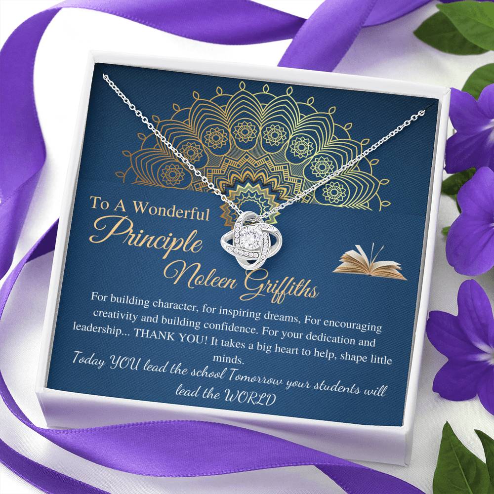 Principal Gift Personalized Principal Appreciation Gift For principal Retirement Gift Idea End Of Year Gift School Principal Love Knot #0384 Noleen Griffiths