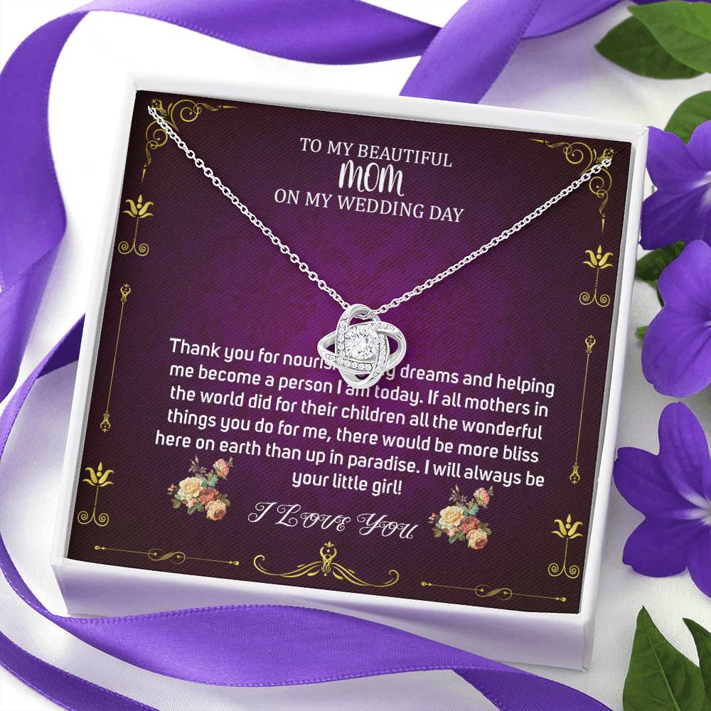 Love Knot, Mother Of The Bride Gift From Daughter, Mother Of The Bride Necklace From Bride, Gift For Mom, Necklace To Mother Of Bride #0022