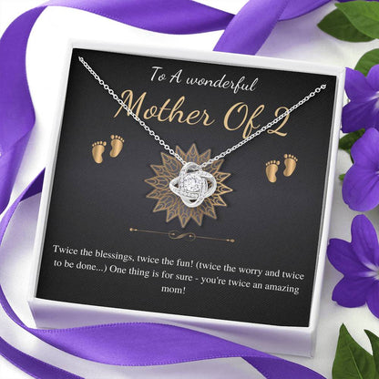 Second Time Mom Gift Birthstone Necklace for Mom Gift for Birth of 2nd Child, Baby Number 2 gift, Second Child, Twin Mama Twin Baby Gift