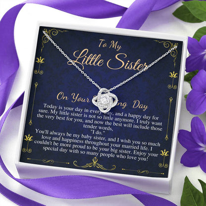 Sister Wedding Necklace from Sister Wedding Day Gift for Bride from Sister, Rehearsal Dinner Gift from Sister On Wedding Day,Love Knot #0539
