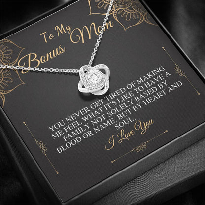 Unbiological Mom Gift, Stepmom Gift Necklace, Other Mother, Bonus Mom, Second Mom, Foster Mom, Mother in Law, Birthday Gift, Love Knot #0465