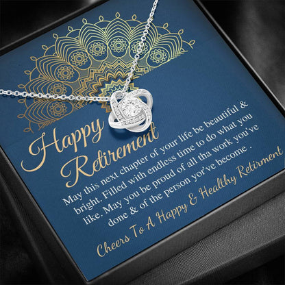 Love Knot, Retirement Gifts For Women Necklace Teacher Retirement Gift Colleague Retirement Necklace For Coworker Retirement Gift For Navy,
