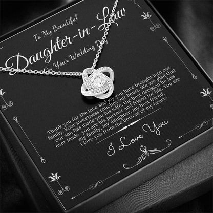Love Knot, Daughter In Law Gift Necklace, Wedding Jewelry For Bride, Jewelry From Mother-In Law, Gift For Bride To Daughter In Law #0075