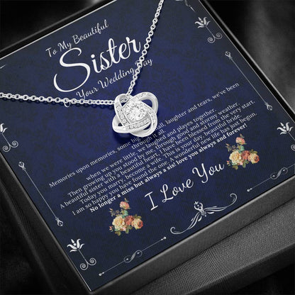 Love Knot, Sister Wedding Day Gift, To Bride From Sister Necklace, Sister To Bride Gift Bride Jewelry Gift From Sister, Sister Wedding #0089
