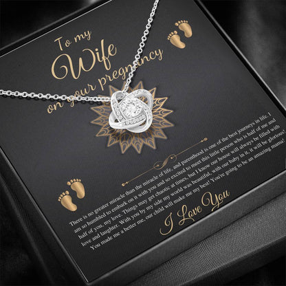 Gift From wife First Time wife , Pregnancy Reveal Gift For Soon To Be wife Necklace, New wife Gift, Love Knot #0205